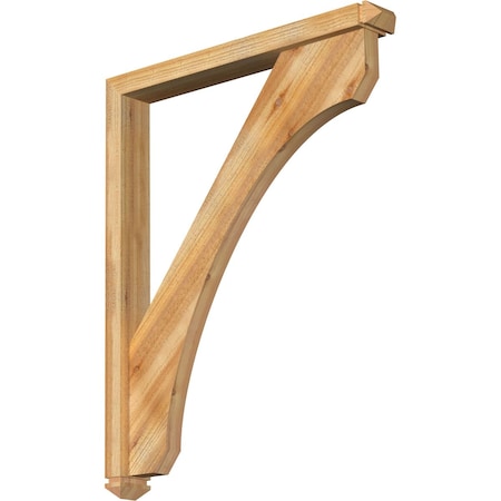 Ekena Millwork Legacy Arts and Crafts Rough Sawn Bracket w/ Offset Brace, Western Red Cedar, 4"W x 32"D x 40"H BKT0402X32X40LEC03RWR